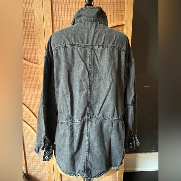 Dark Gray Denim Pullover Jacket - Picture 3 of 4